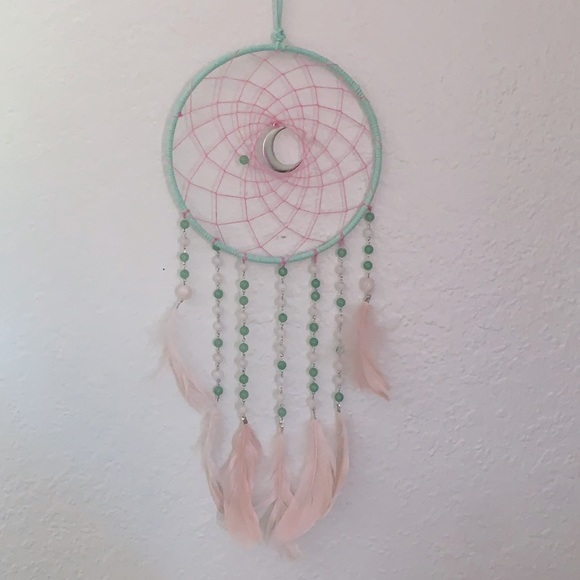 Rose Quartz &Green Aventurine Crystal Dreamcatcher